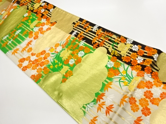 JAPANESE FUKURO OBI / WOVEN FLOWERS